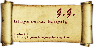 Gligorovics Gergely névjegykártya